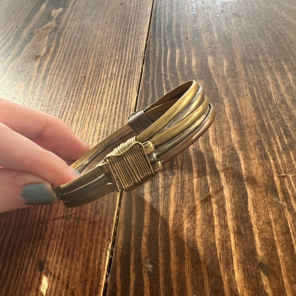 Copper, Bronze, & Sterling Silver Handmade Bracelet